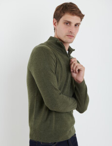 470415 SWEATER MEDIO CIERRE HARRINGTON URBAN Verde Melange