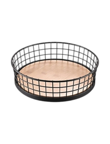 CANASTO 29X8CMS ACERO NEGRO Y BAMBU CANASTO 29X8CMS ACERO NEGRO Y BAMBU