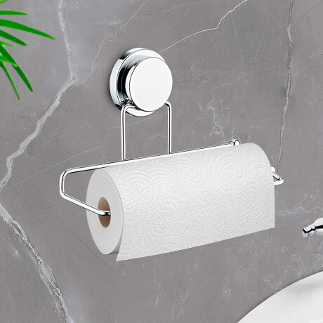 Soporte Para Rollo Cocina Sin Perforar Plateado