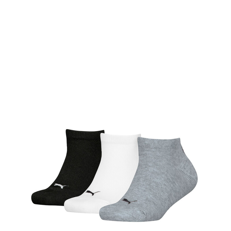 Medias Unisex Puma Plain Sneaker Socks Negro - Blanco - Gris