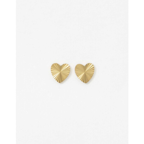 Aros Pasantes Acero Corazón Dorado