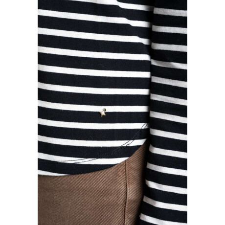 Remera Rayada Algodón Negro