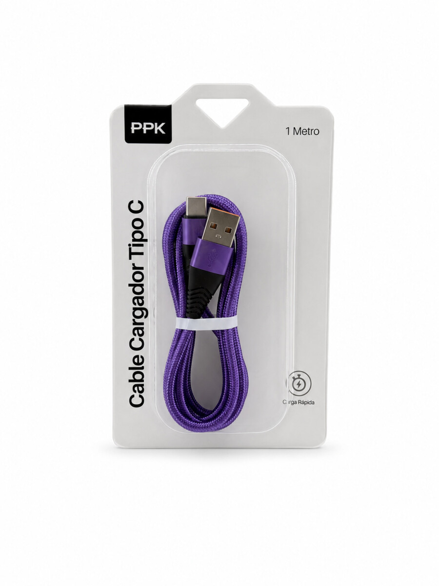 CABLE PARA CARGADOR TIPO C - MULTICOLOR 