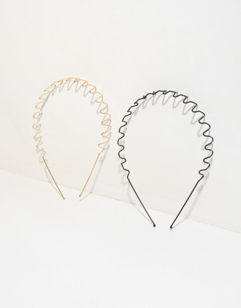 Vinchas Sets Acrilico Set De Vinchas Wavy - Combinacion Bicolor