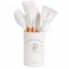Utensilios para Cocina de Silicona y Mango de Madera 12 Piezas Marmol