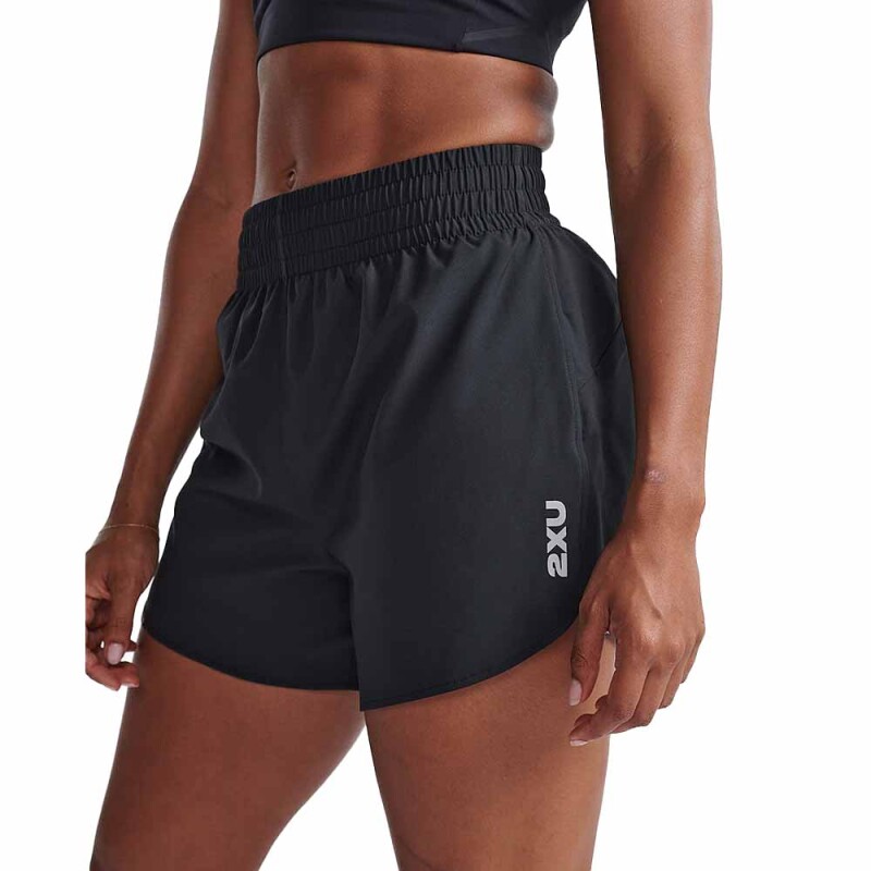 Short Running Aero Hi-Rise 4 Inch Mujer Black/silver Reflective