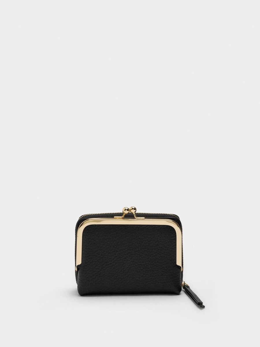Cartera Con Textura negro