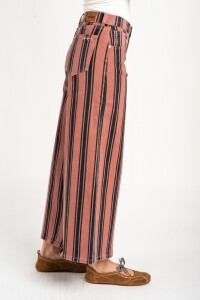 Jean Wide Leg Rayado Rosa