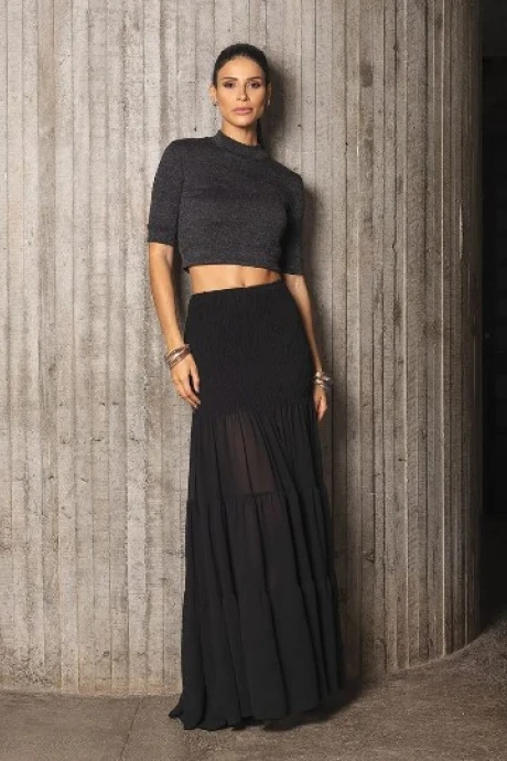Falda larga Tallulah Negro