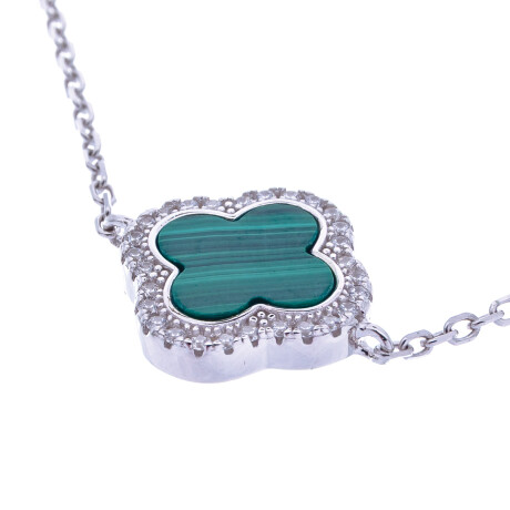 Pulsera de Plata 925, Malaquita y circonias Pulsera de Plata 925, Malaquita y circonias