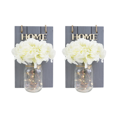 Cuadro Decorativo 3D Madera Set X2 Home Con Frasco Luz LED Y Flores Cuadro Decorativo 3D Madera Set X2 Home Con Frasco Luz LED Y Flores