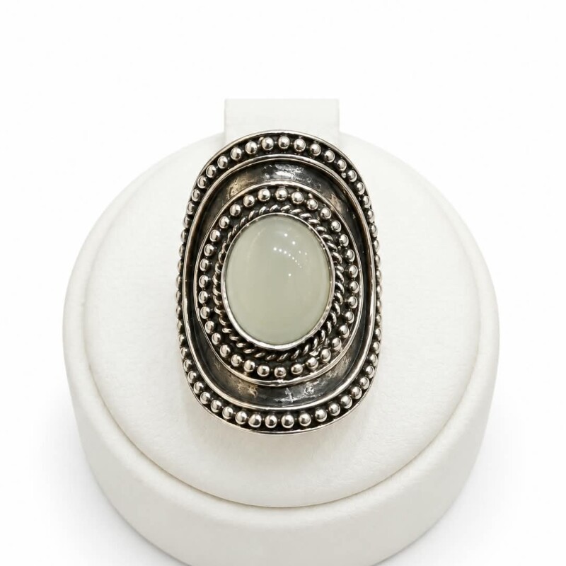 Anillo con piedra natural Calcedonia Anillo con piedra natural Calcedonia