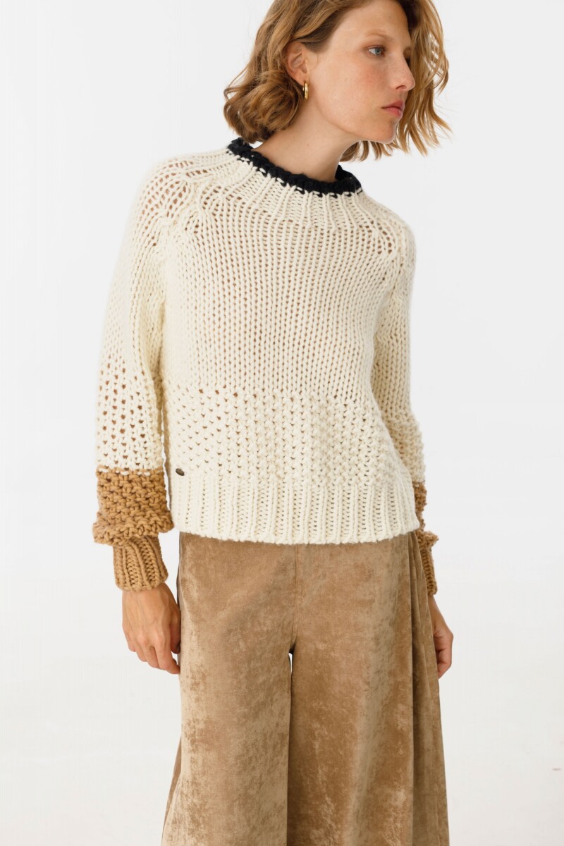 Sweater Rice Camel/Crudo/Negro