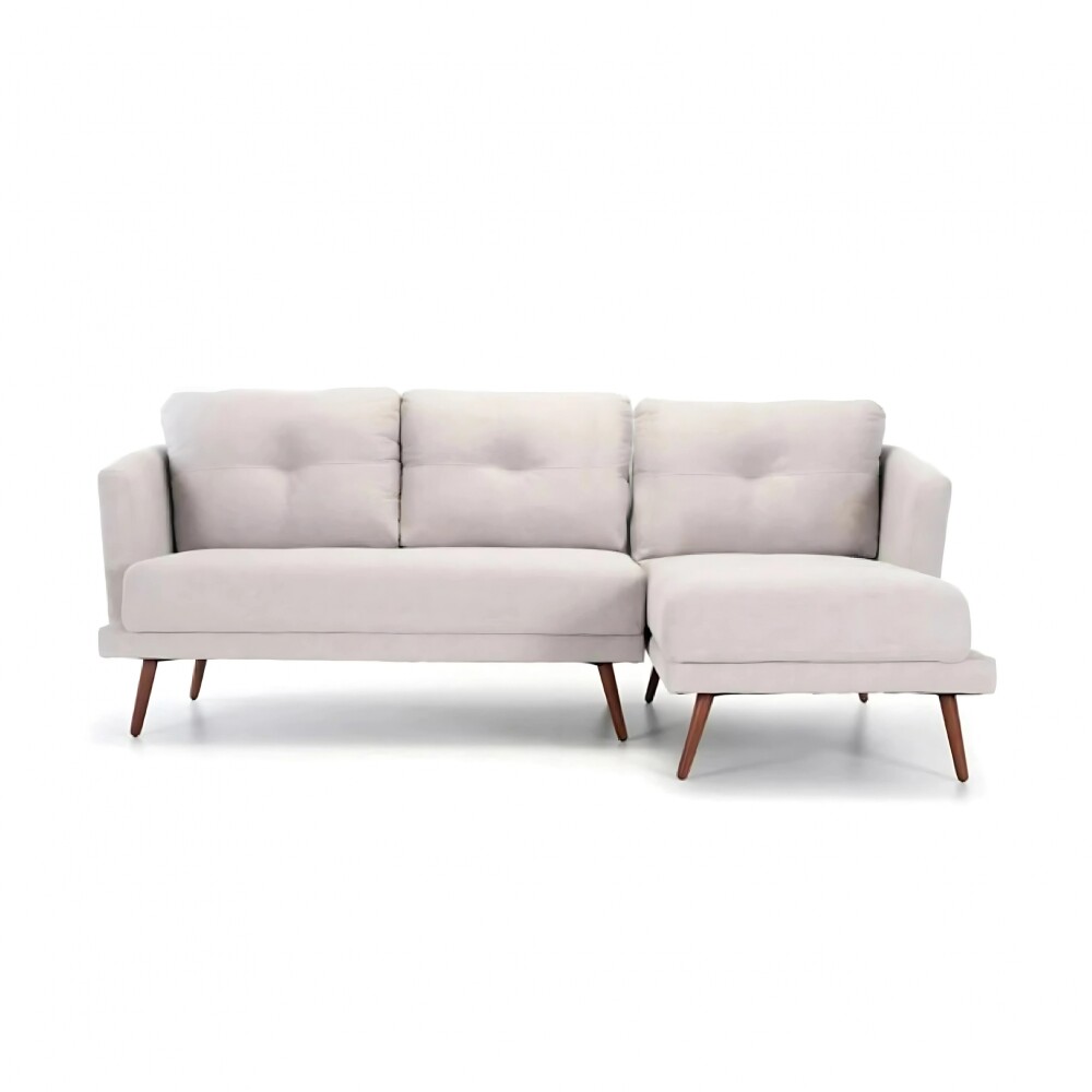 Sofá Con Chaise Triunfo - 3 Cuerpos Beige - Izquierdo