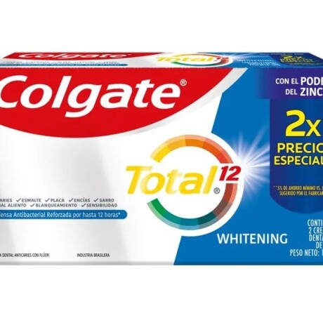 CREMA DENTAL COLGATE TOTAL 12 HS 90 G 2 UNID WHITE CREMA DENTAL COLGATE TOTAL 12 HS 90 G 2 UNID WHITE