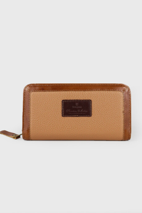 Billetera Cala con marco Beige