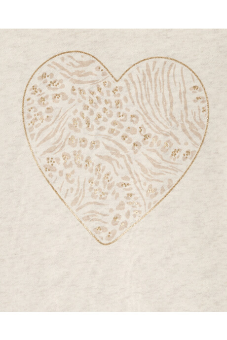 Buzo de algodón con felpa con capucha estampa corazón Sin color