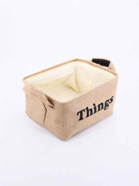 CANASTA RECTANGULAR DE YUTE BEIGE