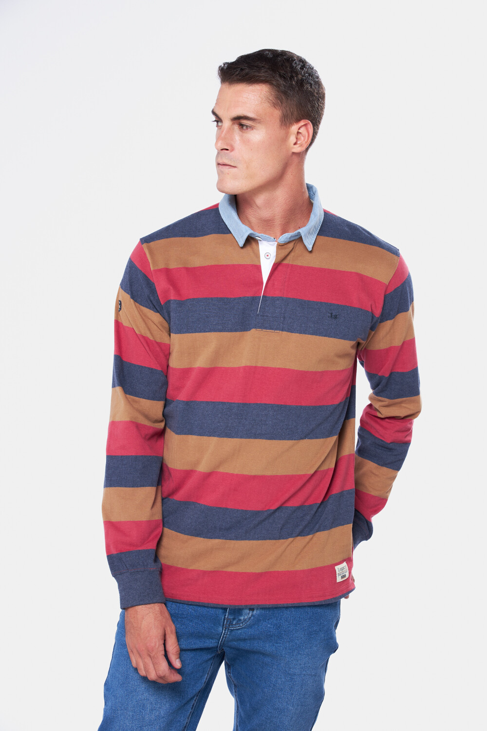REMERA POLO RAYADA Ladrillo