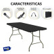 Mesa Plegable Tipo Valija Portable Plastica 180cm Negra Negro
