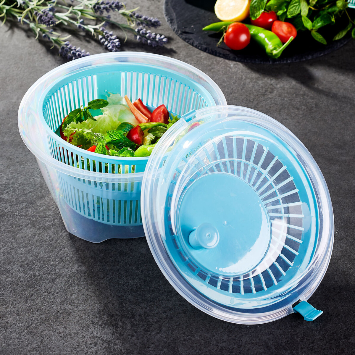 SPINNER DE VEGETALES - PLASTICO MULTICOLOR 4,4LTS 