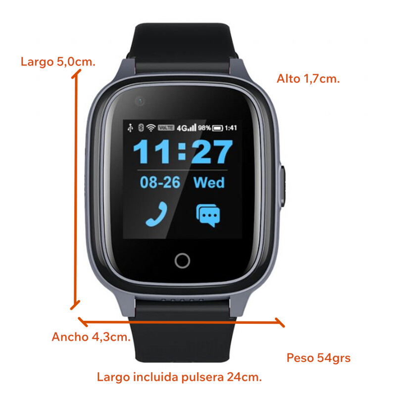 Reloj Teléfono 4g, Gps, Control Caídas, Monitoreo Salud KT17S Sin Color