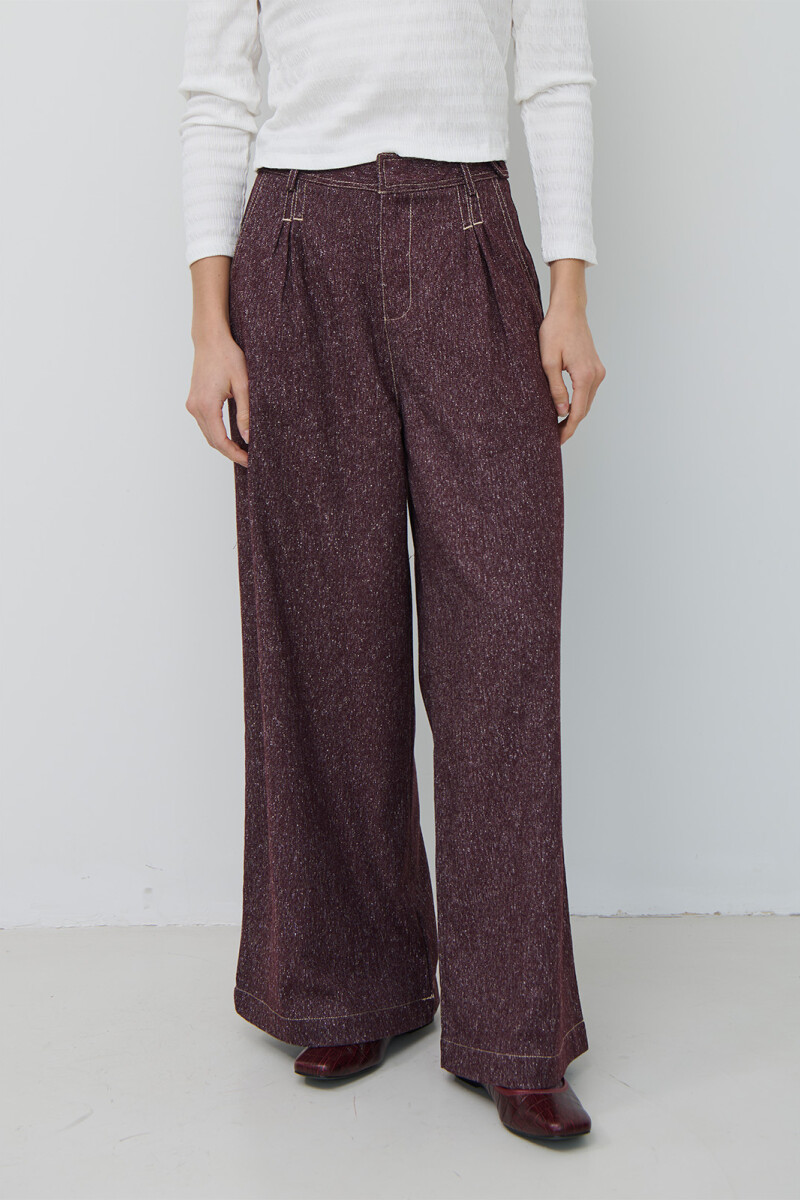 PANTALON MINI ESPIGA BURDEOS