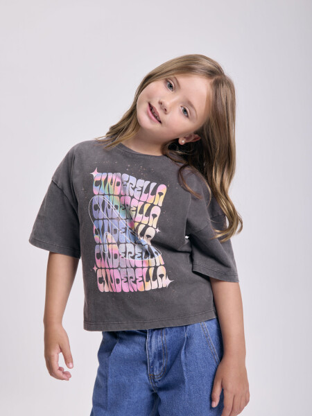 Remera estampa Cenicienta Gris