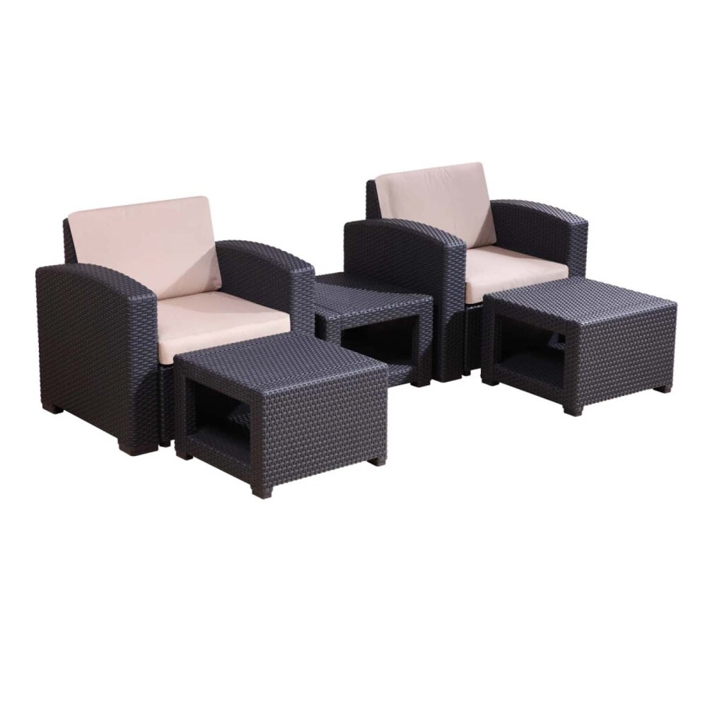 SET DE TERRAZA POLIPROPILENO MARRON PHUKET