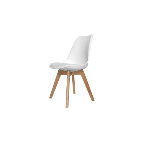 Silla Eames acolchonada con patas de madera 1,Marrón,Blanco