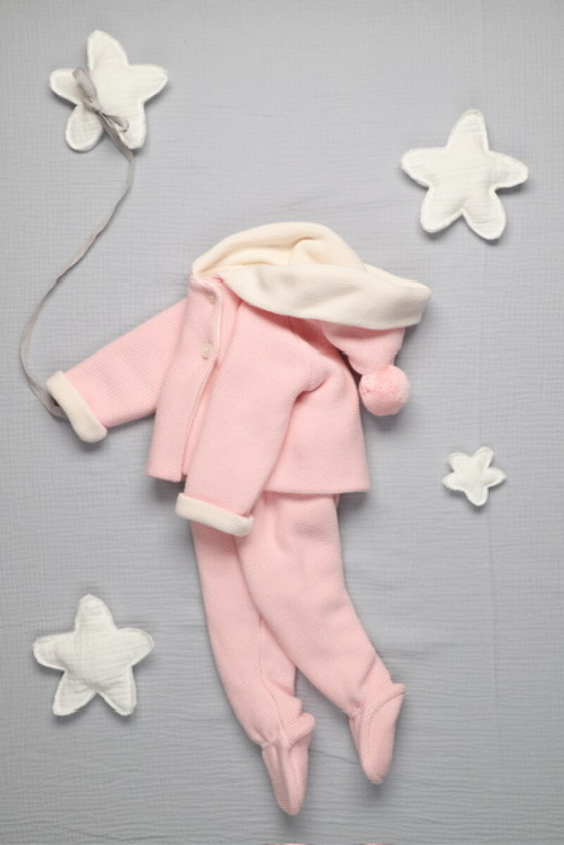 Pelele tejido bebe color rosa 