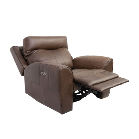 RECLINABLE 1 CUERPO CUERO MARRON AZUMI CHOC.