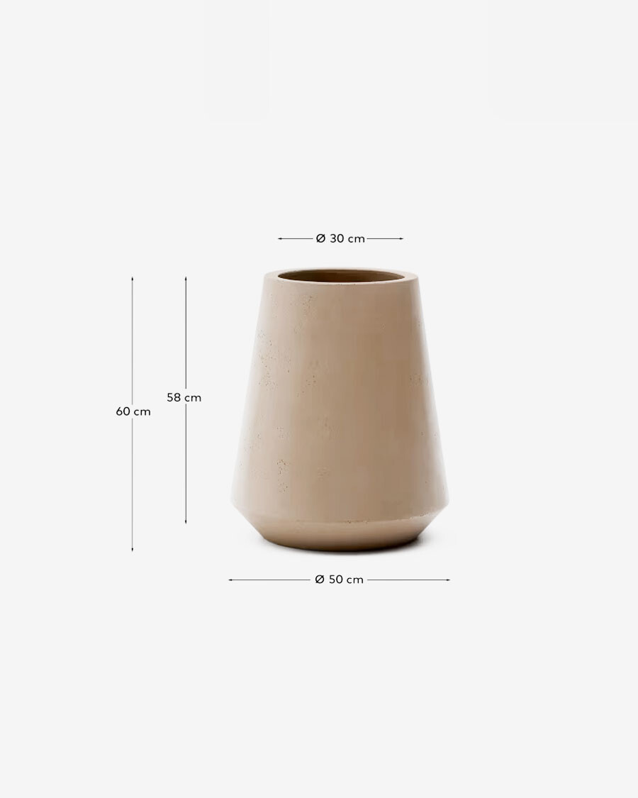 Macetero Calun de cemento beige Ø 50 cm Macetero Calun de cemento beige Ø 50 cm