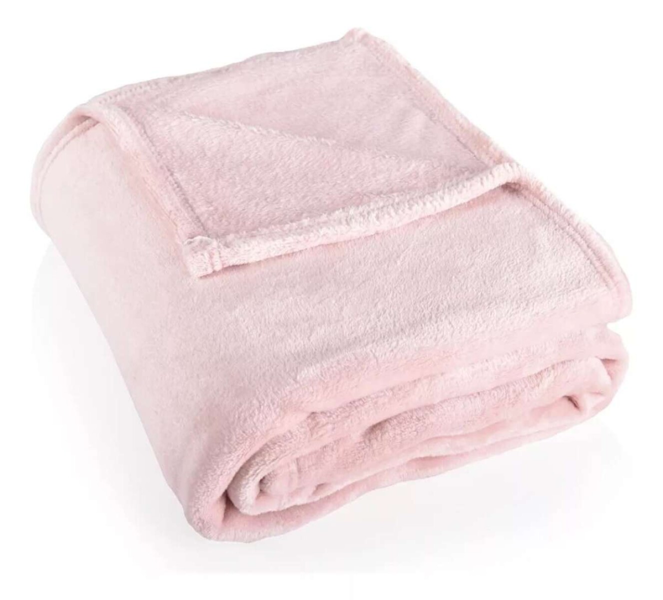 Manta Frazada Polar 1 Plaza 150x200cm Lisa - Rosa durazno 