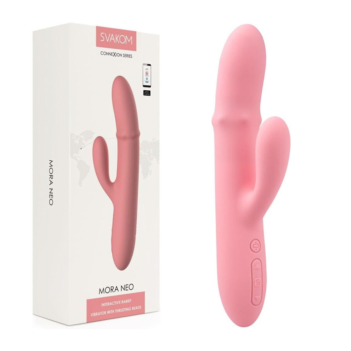 Vibrador Rabbit con Bolas de Empuje y APP Mora Neo 