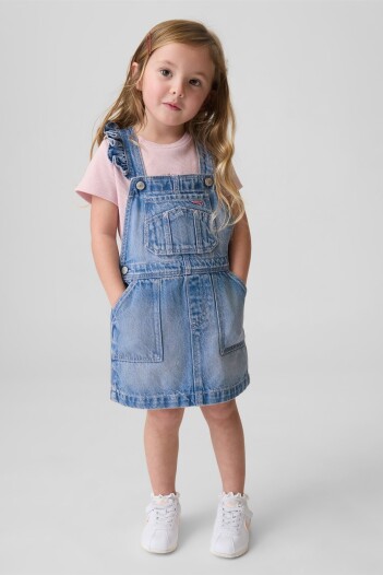 Enterito Pollera De Jean Toddler Niña Medium Wash