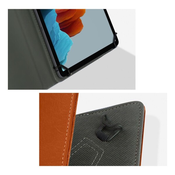 Estuche Funda Protector Soporte Tablet 10.1 10 9 Simil Cuer Color Variante MARRON