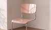 Silla de Comedor Metal Cromado y Madera - Moon Salmon