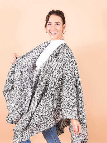RUANA EMILIA GRIS MELANGE