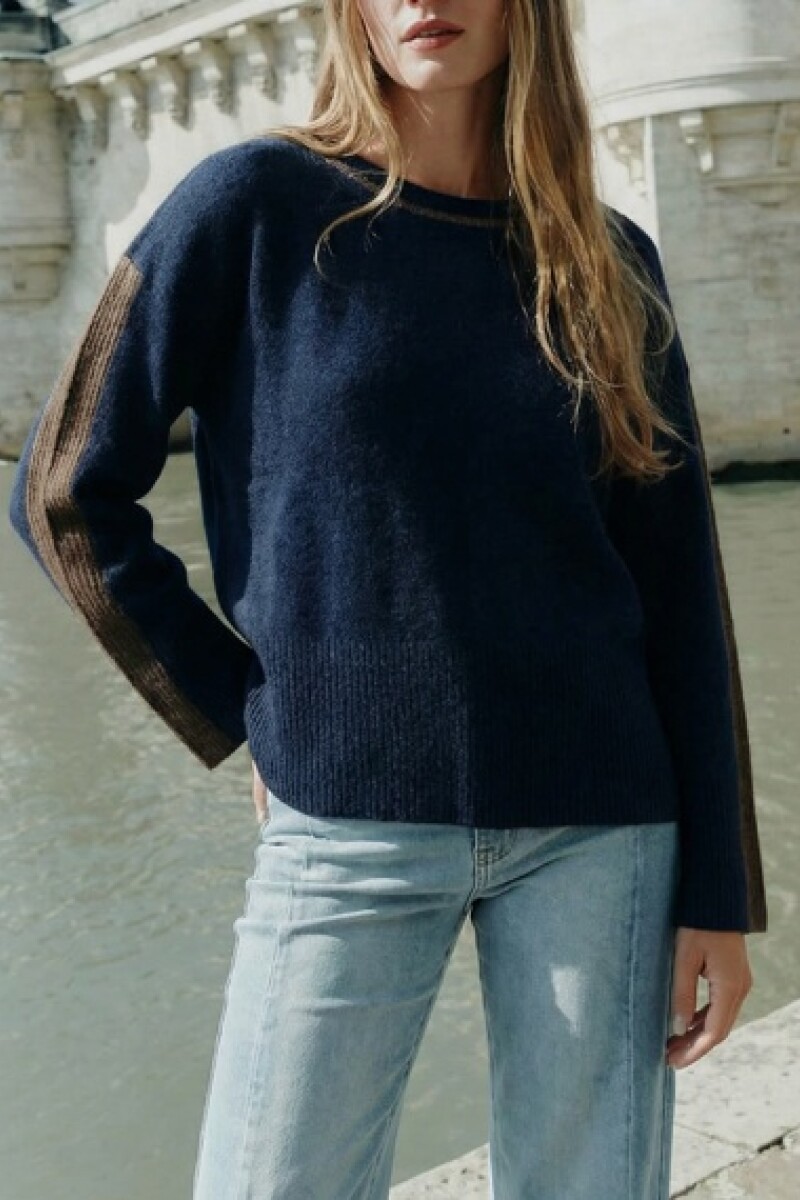 Sweater Combinado Marino