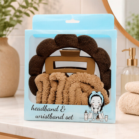 Set De Accesorios Para Cabello Y Cuidado Facial Marrón