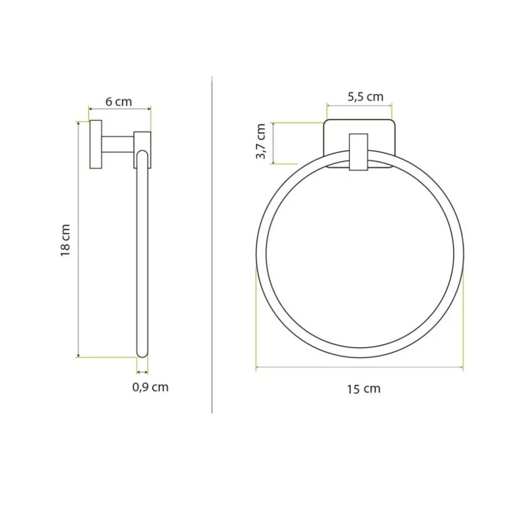 Toallero Aro Noar Negro Mate Toallero Aro Noar Negro Mate