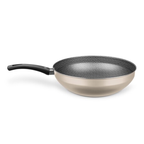 Wok de Aluminio Antiadherente Int/ext Ø28cm Flora Mta Champagne