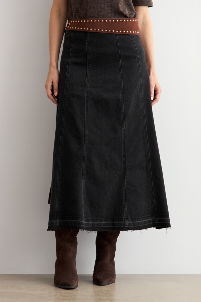 Falda de jean con cortes negro
