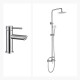 Juego De Griferia Incluye Barral Exterior Y Lavatorio Bajo Brush Nickel 000