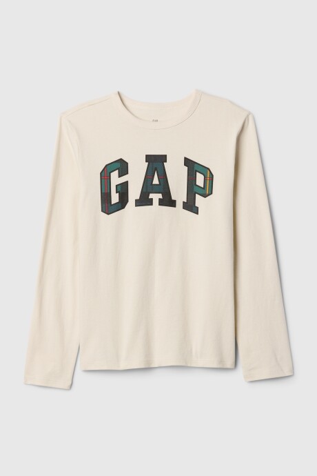 Remera Logo Gap Manga Larga Niño Chino Plaid