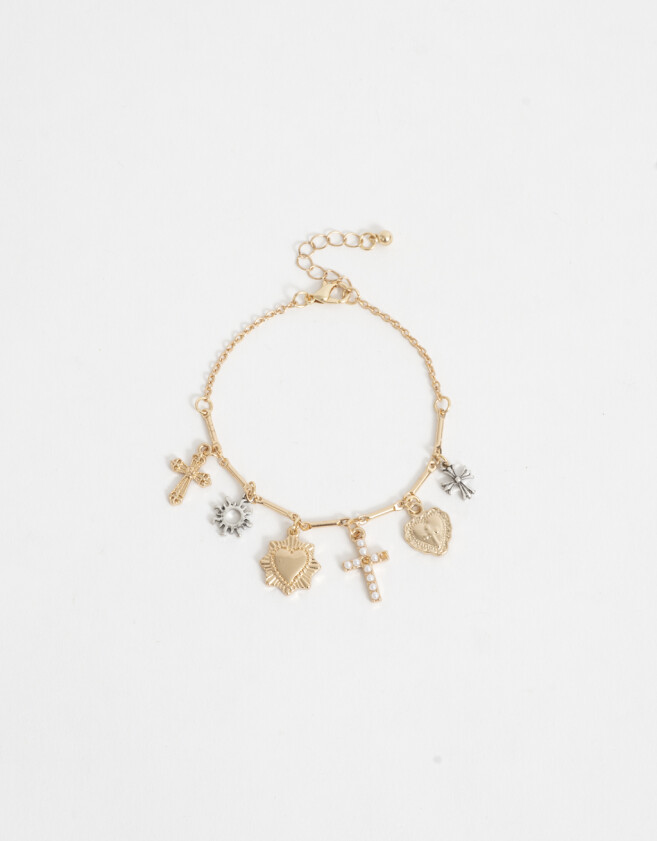 Pulseras Flexibles Con cruz Pulsera Flexible Multicharm - Dorado