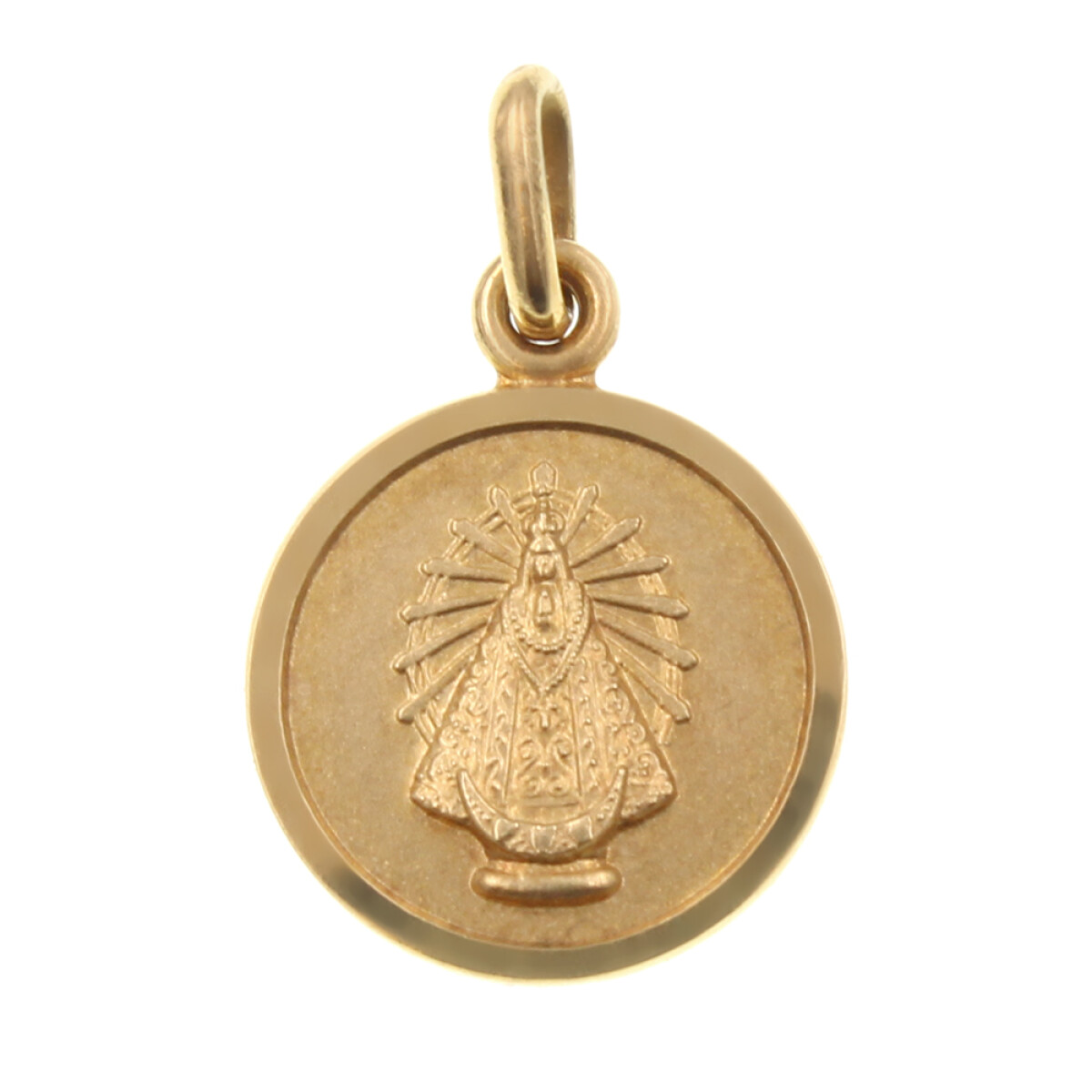 Medalla religiosa de oro amarillo 18k - Virgen de Lujan 