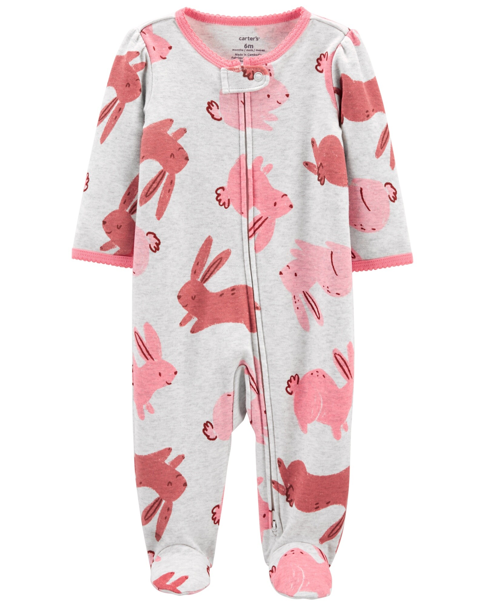 Pijama de algodón conejos para jugar y dormir con cierre de doble sentido 0