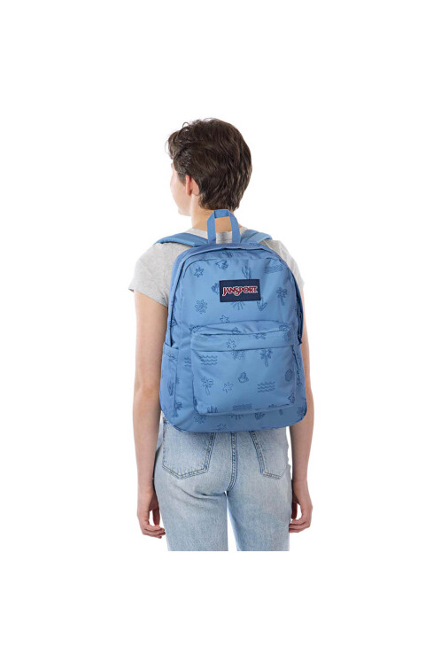 Mochila SuperBreak Plus + Cartuchera Sunny sketches Blue